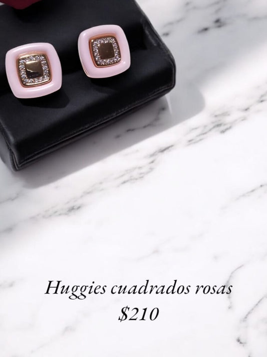 Huggies cuadrados rosas